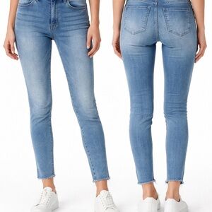 Kut From The Kloth Raw Hem Connie Crop Jeans Light Wash Stretch Denim Women 6